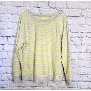 Old Navy California Size XL Gray Yellow Striped Long Sleeve Sweat Shirt
